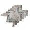 Apollo Tile Sample of Blue/Beige Herringbone 11"X12.6" Recycled Glass Mosaic Tile APLNNC9906BLEC35 Sample - alternate 3